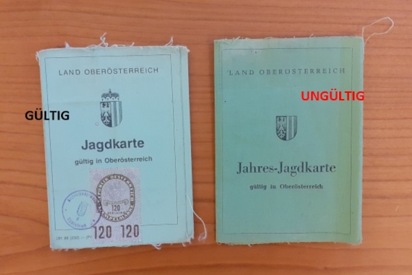 Jagdkarte 1988 und aktuell