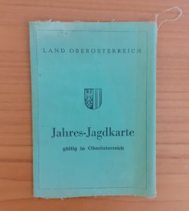 OÖ. Jagdkarte mit Ausstellungsdatum VOR 1988, OÖ LJV