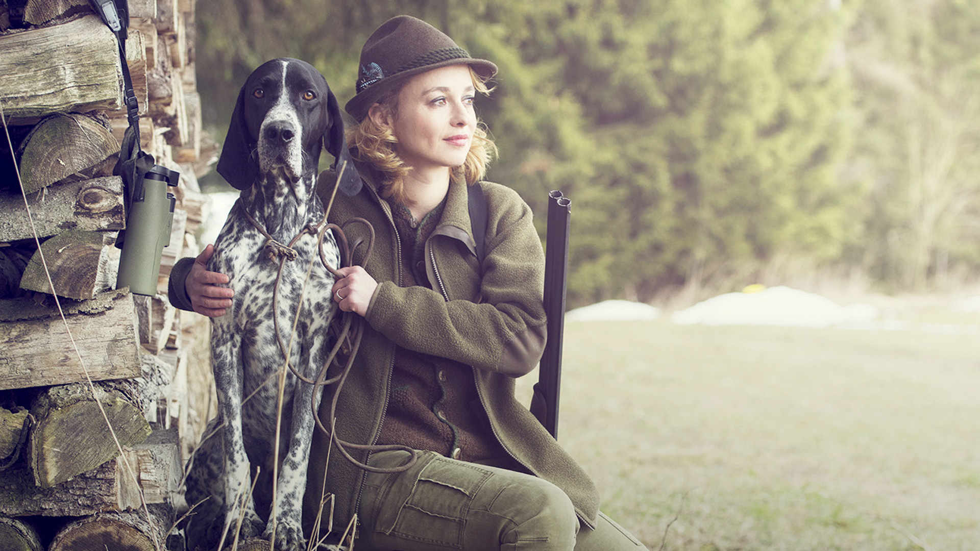 Frau in der Jagd