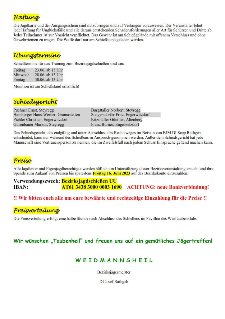 Bezirksjagdschießen 2023, OÖ LJV
