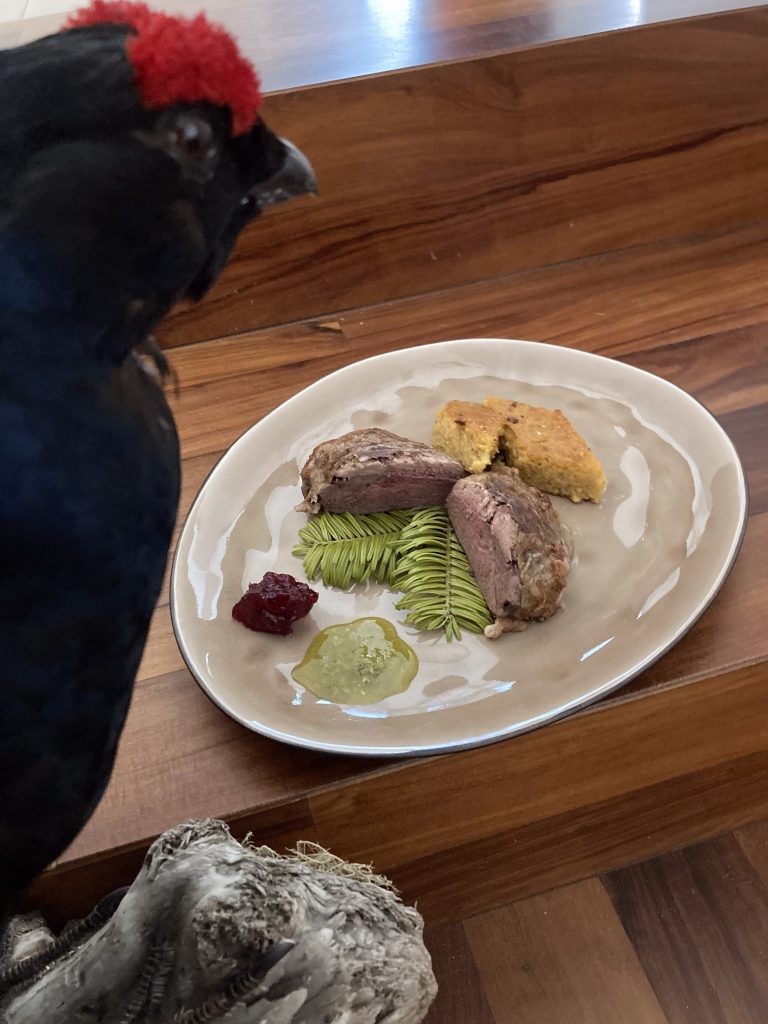 Birkhahnbrust mit Tannenspitzenpesto und Osttiroler „Plente“, OÖ LJV