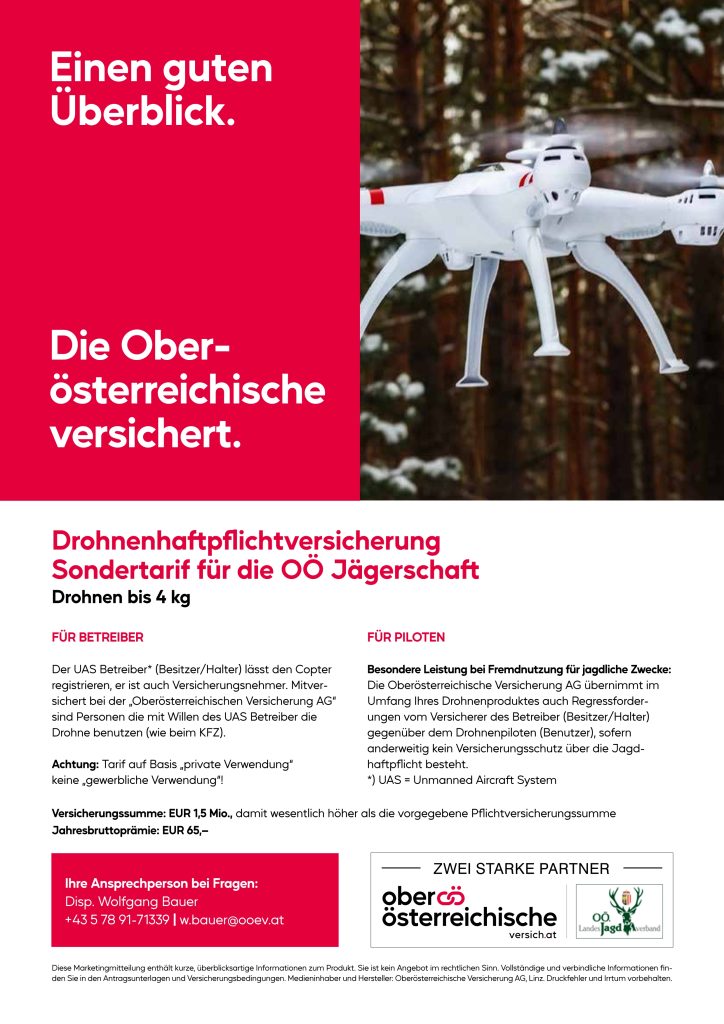 Drohnen- Copterversicherung, OÖ LJV
