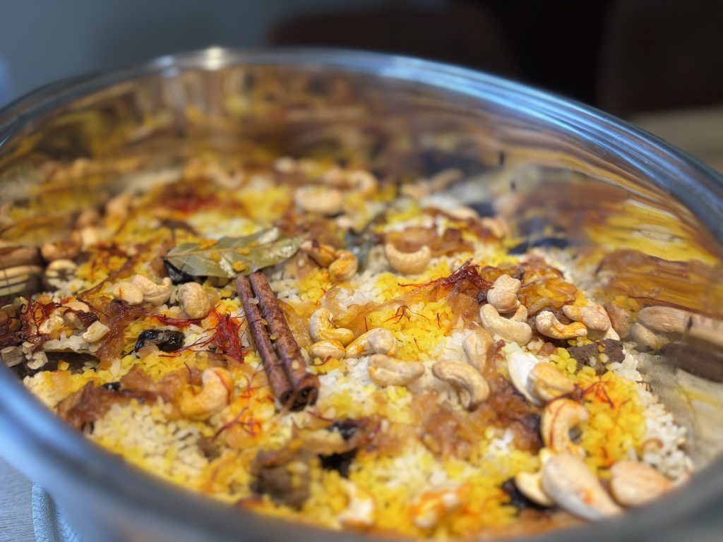 Feldhasen-Biryani mit ÖsterReis, OÖ LJV