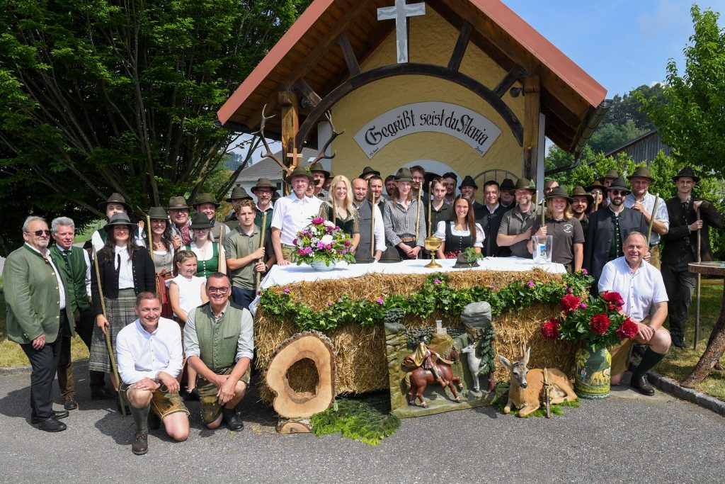 Hubertusmesse mit Jungj&auml;gerschlag in Alberndorf, O&Ouml; LJV